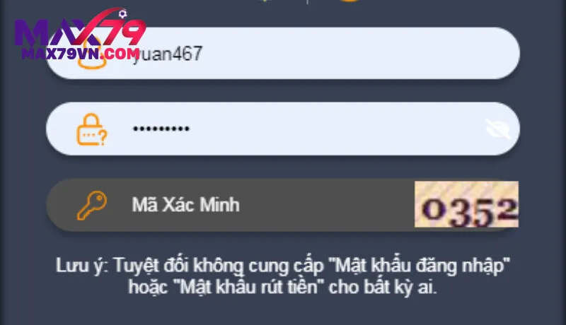 Quy trình đăng nhập max79 siêu nhanh
