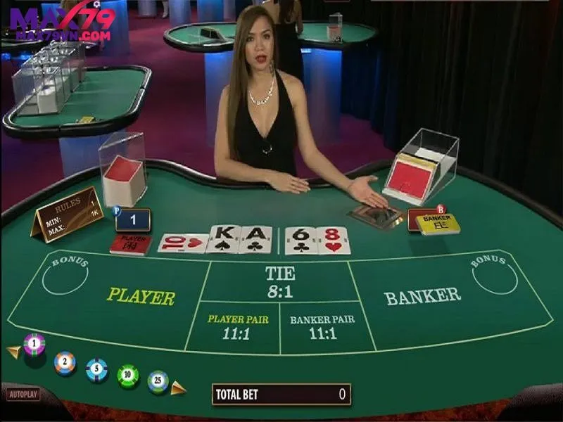 Bàn Baccarat trực tiếp tại MAX79